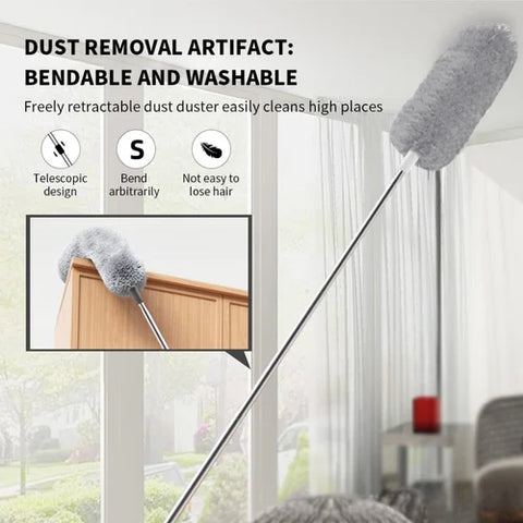 Extendable Microfiber Duster with Long Handle for Ceiling Fan Cleaning